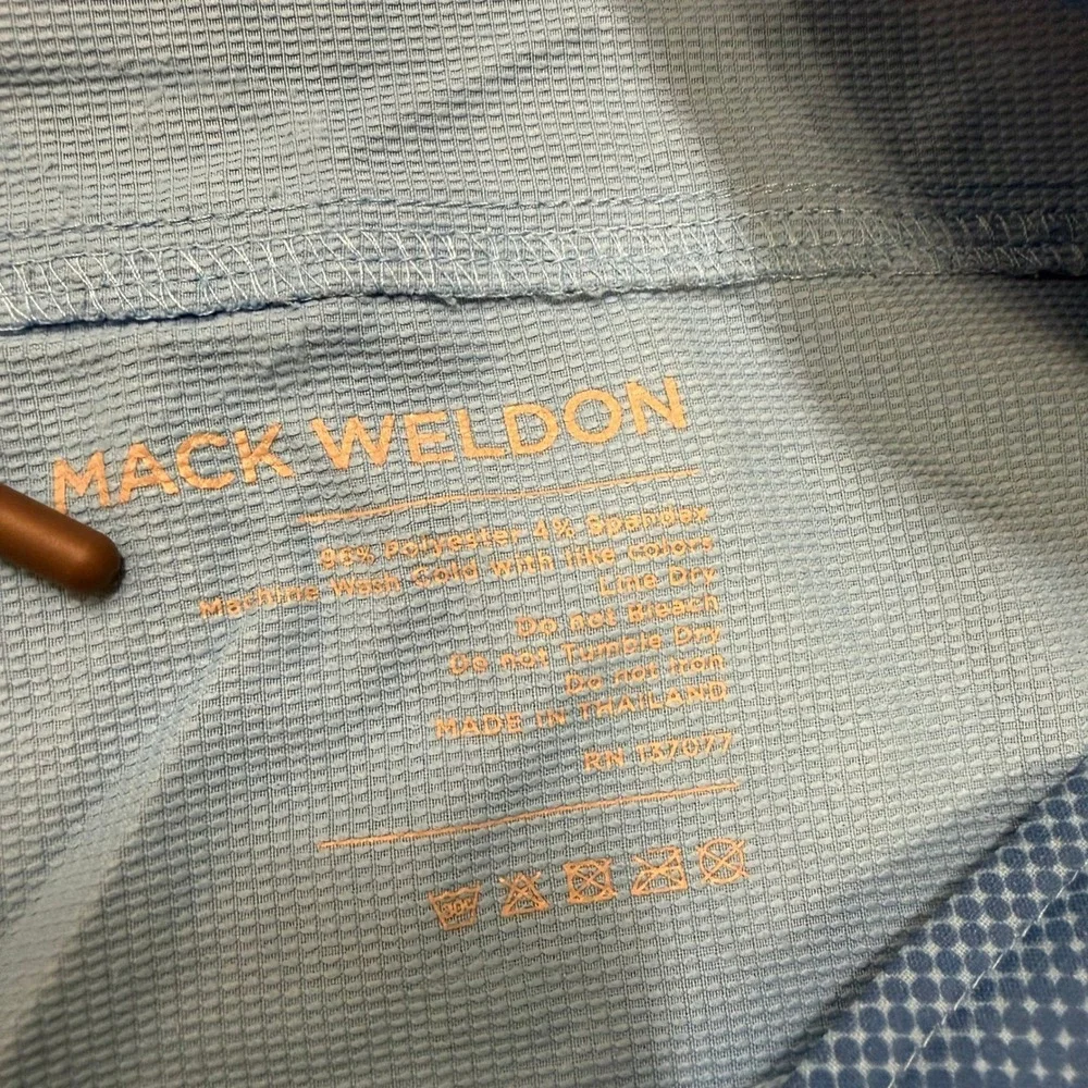 Mack Weldon Board Shorts Swim Trunks Mens 36 Blue Ombre Dot Pattern Zip Pockets